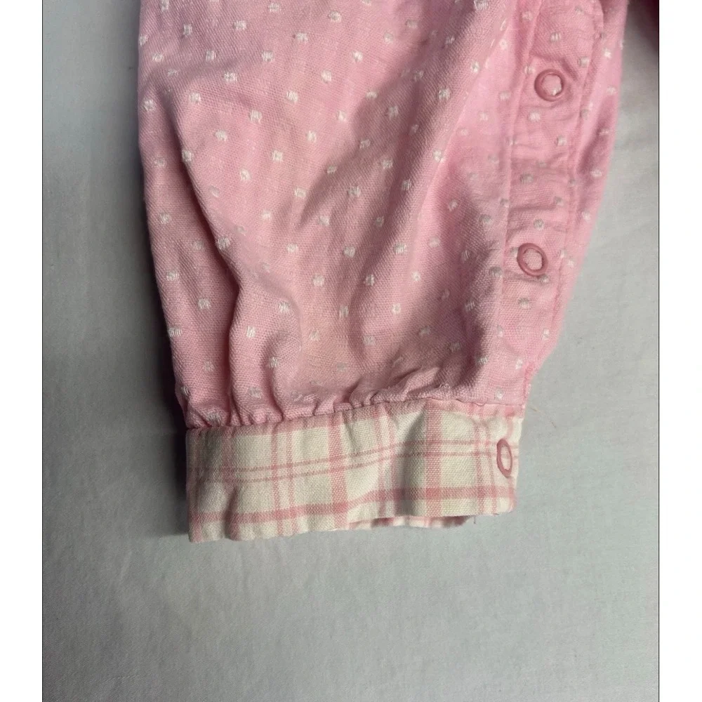 Vintage 80s/90s Pink And White OshKosh B'gosh Bubble Romper Overalls 18 Months